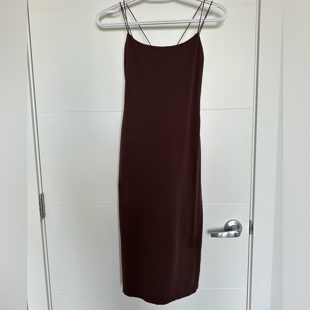Sexy mocha midi dress